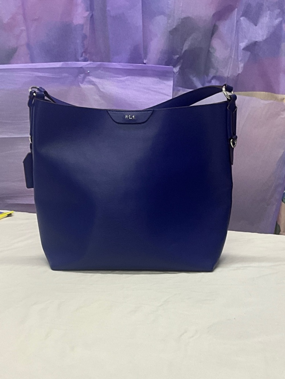 Ralph Lauren Purple Leather Shoulder 👜-